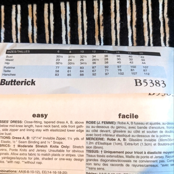 Butterick B5383 inspired by Maggie London size EE 14-16-18-20 pattern only - Picture 3 of 3